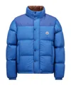 Moncler Verone Reversible Short Down Jacket In Blue