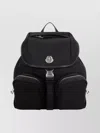 Moncler Functional Polyester Backpack With Multiple Pockets In Black