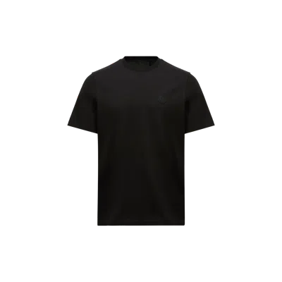 Moncler Soft Cotton Short Sleeve Crew Neck T-shirt In Black