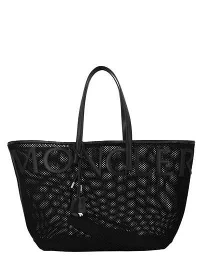Moncler Very Large Polyamide Tote Handbag In Black