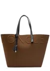 Moncler Very Large Rubberised Tote Bag In Brown