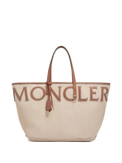 Moncler Very Logo-detail Tote Bag In Neutral