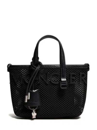 MONCLER MONCLER VERY MESH AND LEATHER TOTE BAG