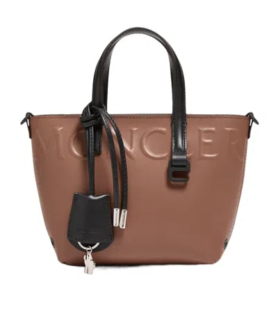 Moncler Very Micro Tote Bag In Brown
