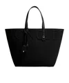 Moncler Leather Trimmed Tote Bag In Black