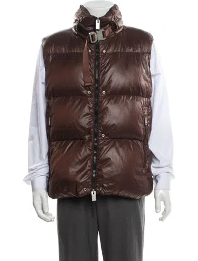 Pre-owned Moncler Vest In Brown