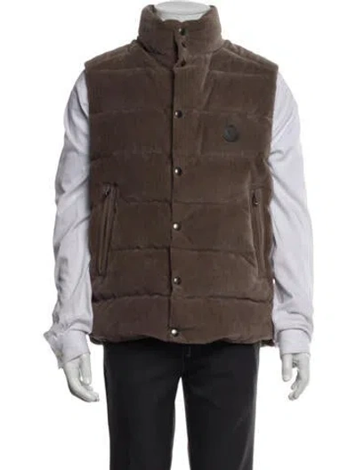 Pre-owned Moncler Vest In Brown