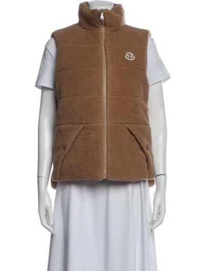 Pre-owned Moncler Vest In Brown