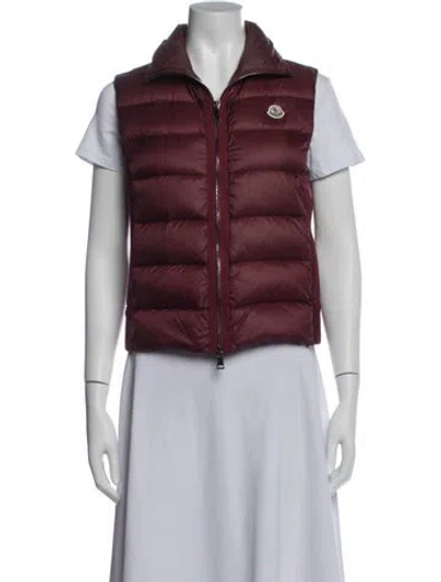 Pre-owned Moncler Vest In Burgundy