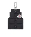 Moncler Quilted Keychain Featuring Button Detailing In Metallic