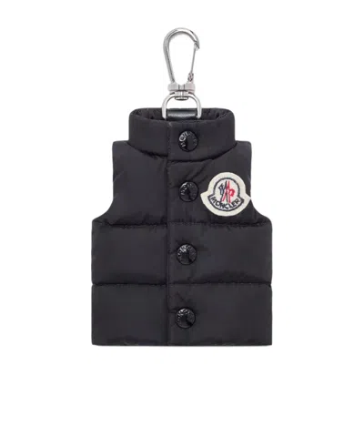 Moncler Vest-shaped Keychain In Black