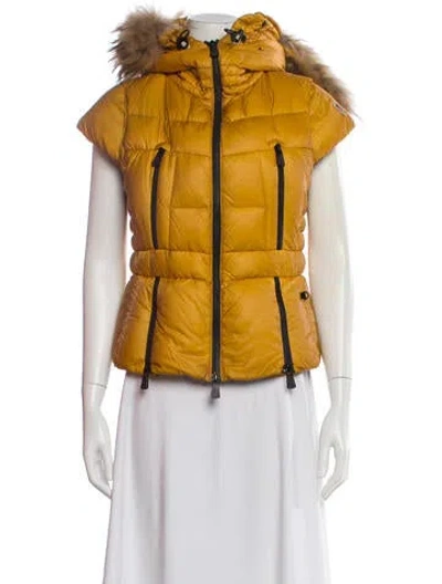 Pre-owned Moncler Vest In Yellow