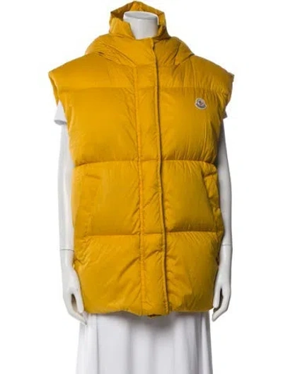 Pre-owned Moncler Vest In Yellow