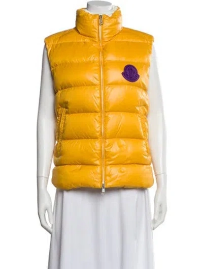 Pre-owned Moncler Vest In Yellow