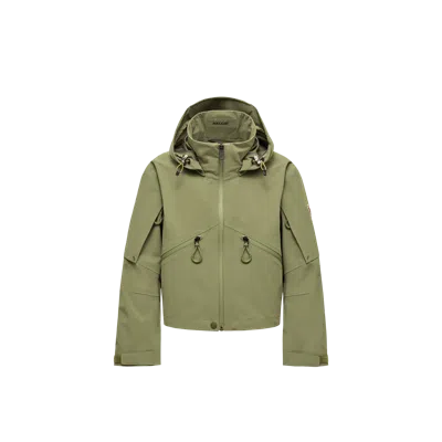 Moncler Kibira Hooded Shell Jacket, Women, Green, Size: 2