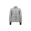 Moncler Huez Technical Wool Hooded Shirt Jacket Grey In Gris
