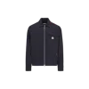 Moncler Cotton Stretch Garbardine Zip-up Shirt Jacket In Blue