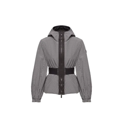 Moncler Rythme Belted Short Jacket, Women, Grey, Size: 2 In Gray