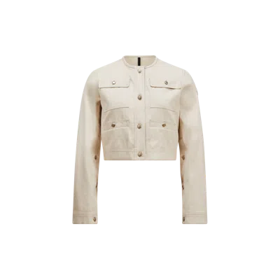 Moncler Veste En Coton Et Lin Chatel In Blanc