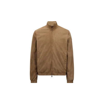 Moncler Turbat Reversible Suede Jacket Beige
