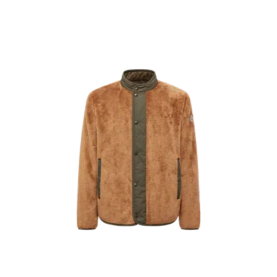 Moncler Veste Matelassée Courte Réversible En Teddy Rentignat In Brown