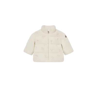 Moncler Kids' Veste Matelassée En Teddy Brodé Chiara, Filles, Blanc, Taille: 12/18 In Neutral