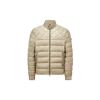 Moncler Vestes De Motard Tuile À Bordure En Cuir In Beige