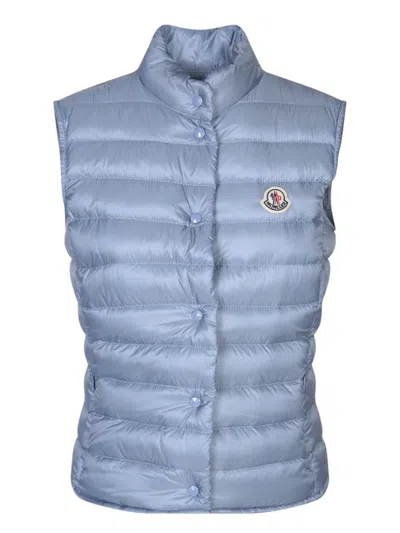 Moncler Liane Quilted Shell Down Vest In Medium Blue