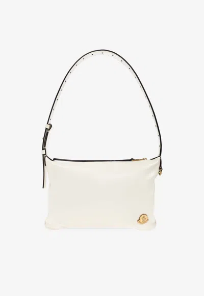 Moncler Vetta Leather Shoulder Bag In Cream