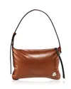 Moncler Vetta Nappa Leather Shoulder Bag In Brown