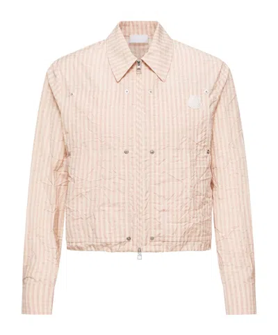 Moncler Vichy Cotton Blend Shirt In Pink
