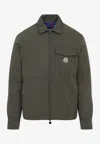 Moncler Vigeon Down Shirt Jacket In Gray