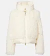 Moncler Vigiers Teddy Hooded Short Down Jacket In White