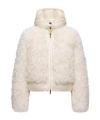 Moncler Vigiers Teddy Hooded Short Down Jacket In White