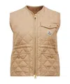 Moncler Gilet En Lin Vigny À Matelassage En Losanges In Brown
