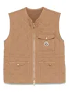 Moncler Vigny Padded Vest In Brown