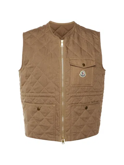 Pre-owned Moncler Vigny Quilted Gilet In Brown
