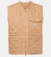 Moncler Gilet En Lin Vigny À Matelassage En Losanges In Brown