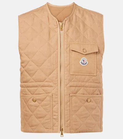 MONCLER VIGNY QUILTED LINEN VEST
