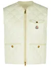 Moncler Vigny White Linen Vest In White