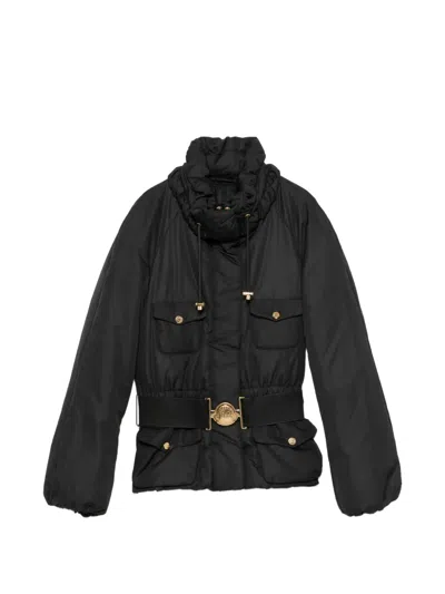 Pre-owned Moncler Vintage 2000s Belted Down Jacket In Black