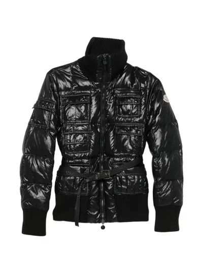 Pre-owned Moncler Vintage 2000s Belted Padded Jacket In Black