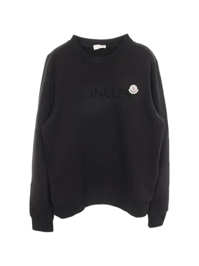 Pre-owned Moncler Vintage 2000s Logo-embroidered Sweatshirt In Black