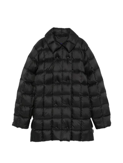 Pre-owned Moncler Vintage 2000s Quilted Double-breasted Coat In Black