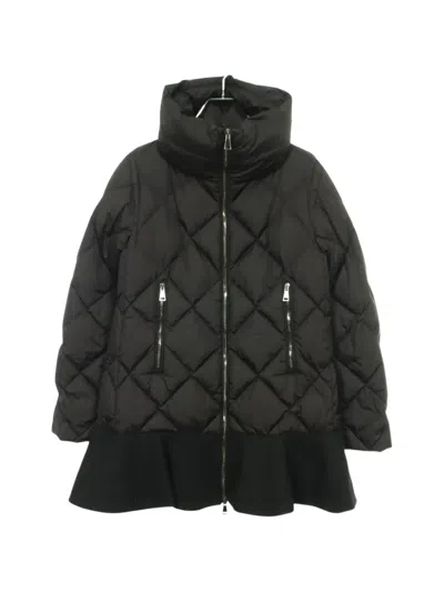 Pre-owned Moncler Vintage 2000s Vouglans Peplum Coat In Black