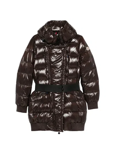 Pre-owned Moncler Vintage 2010s Belted Padded Jacket In Brown