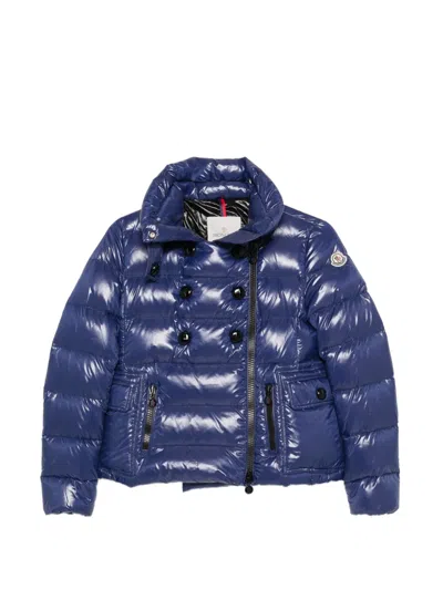 Pre-owned Moncler Vintage 2010s Double-breasted Down Jacket In Blue