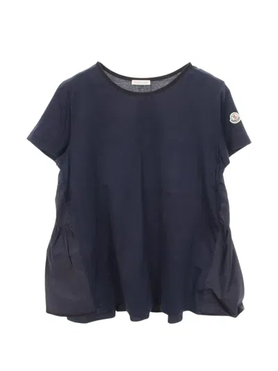 Pre-owned Moncler Vintage 2010s Girocollo Peplum T-shirt In Blue