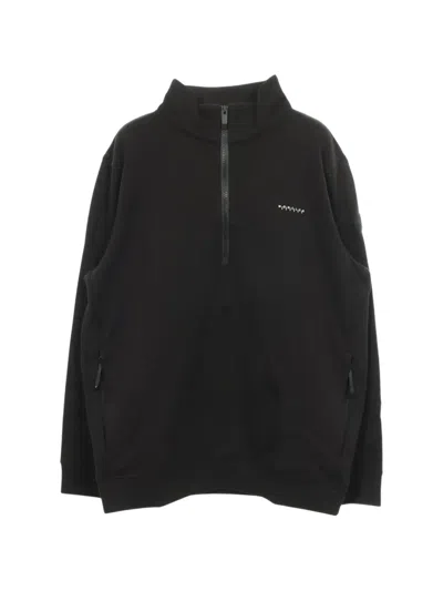 Pre-owned Moncler Vintage 2010s Half-zip High-neck Sweatshirt In Black