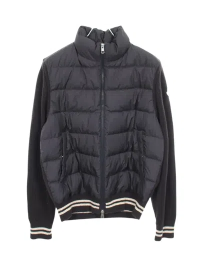 Pre-owned Moncler Vintage 2010s Knit Down Jacket In Black
